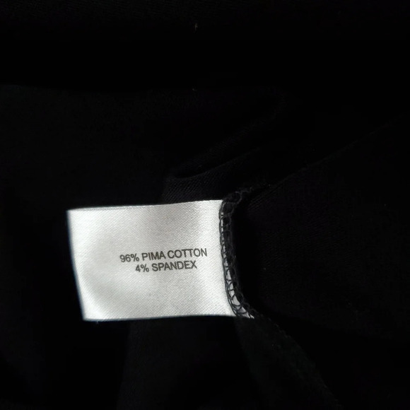 E.L.I. Pima Cotton Top Size Small Mock Neck 3/4 Sleeve Black Neutral Casual Chic - Picture 7 of 7